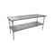 Bk Resources Work Table Stainless Steel W/Undershelf, Plastic bullet feet 72"Wx30"D SVT-7230 - alternate 1